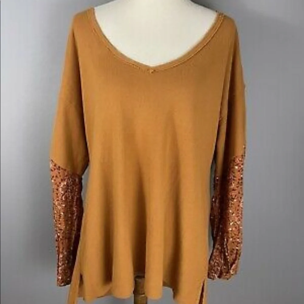 Anthropologie Annette waffle floral print sleeve pullover - Picture 4 of 7